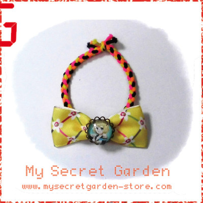 Vocaloid Kagamine Rin 鏡音リン・レン Anime Cabochon Hair Bows Hair Ties Bobbles Bracelet / Hair Clip